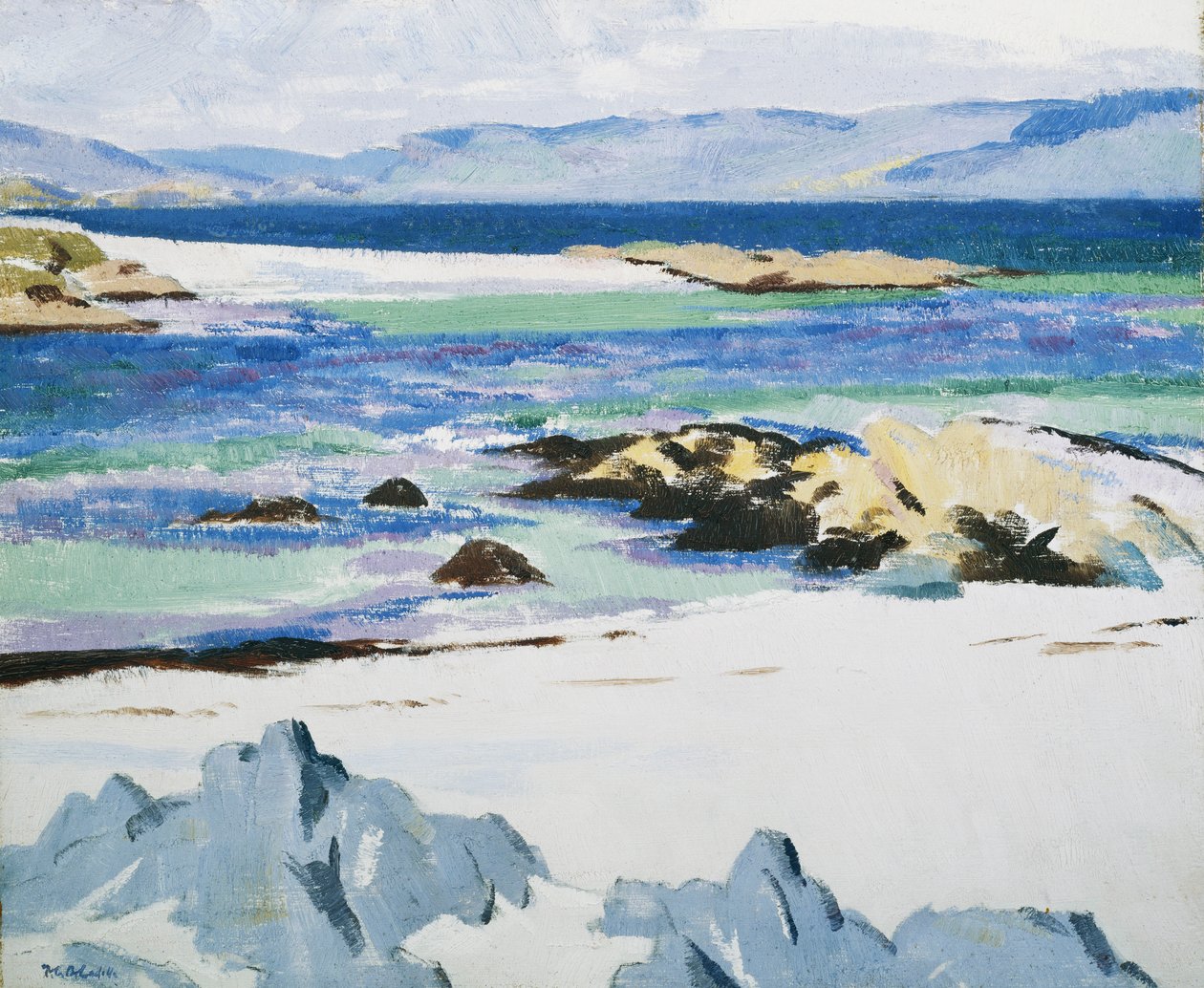 The Sound of Mull fra Iona, ca. 1932 (olje om bord) av Francis Campbell Boileau Cadell