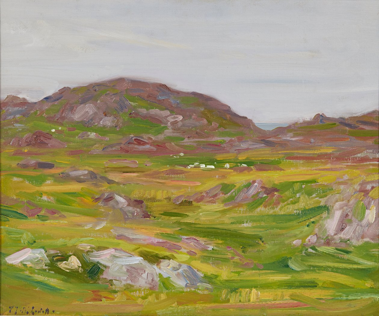 Uplands of Iona (olje om bord) av Francis Campbell Boileau Cadell