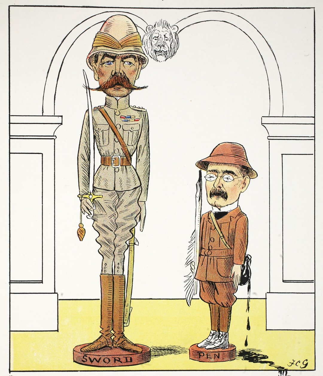 K, k, illustrasjon fra The Struwwelpeter Alphabet, vers av Harold Begbie (1871–1929) av Francis Carruthers Gould