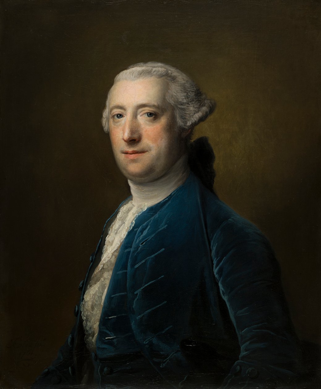 Portrett av oberst Kinnear, fra 50th Regiment of Foot, ca. 1746-70 (olje på lerret) av Francis Cotes