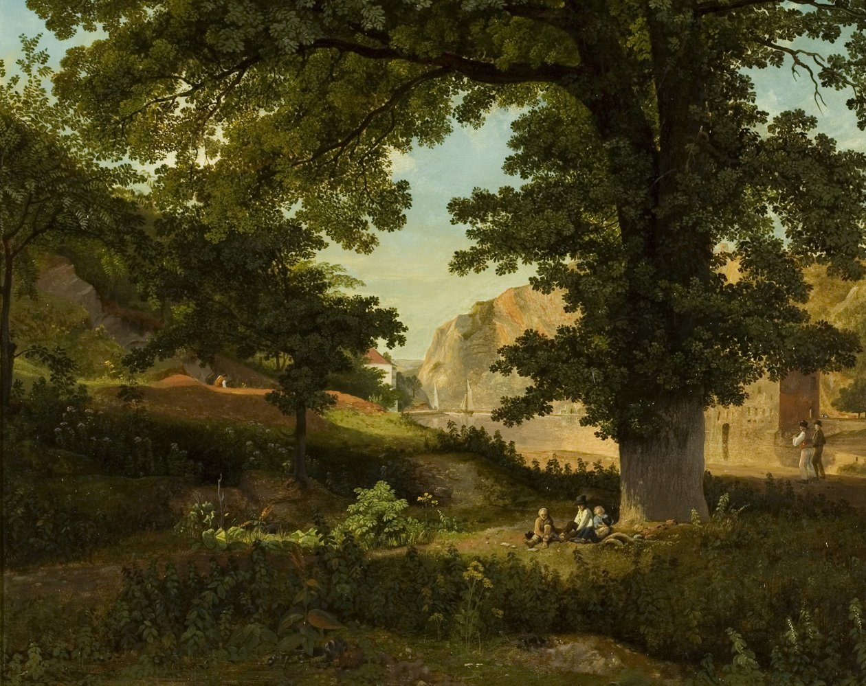 Clifton Rocks fra Rownham Fields, ca. 1821 (olje på panel) av Francis Danby