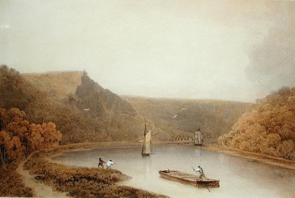Avon Gorge nær Bristol (akvarell på papir) av Francis Danby