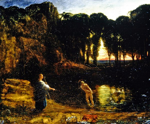 Tobias og fisken av Francis Danby