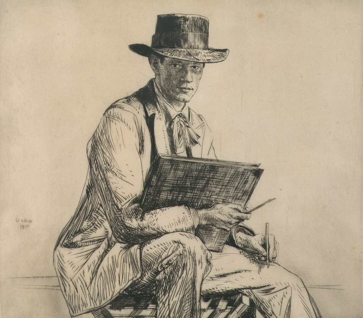 Portrett av Henry Rushbury (1889-1968) 1914 (radering) av Francis Dodd