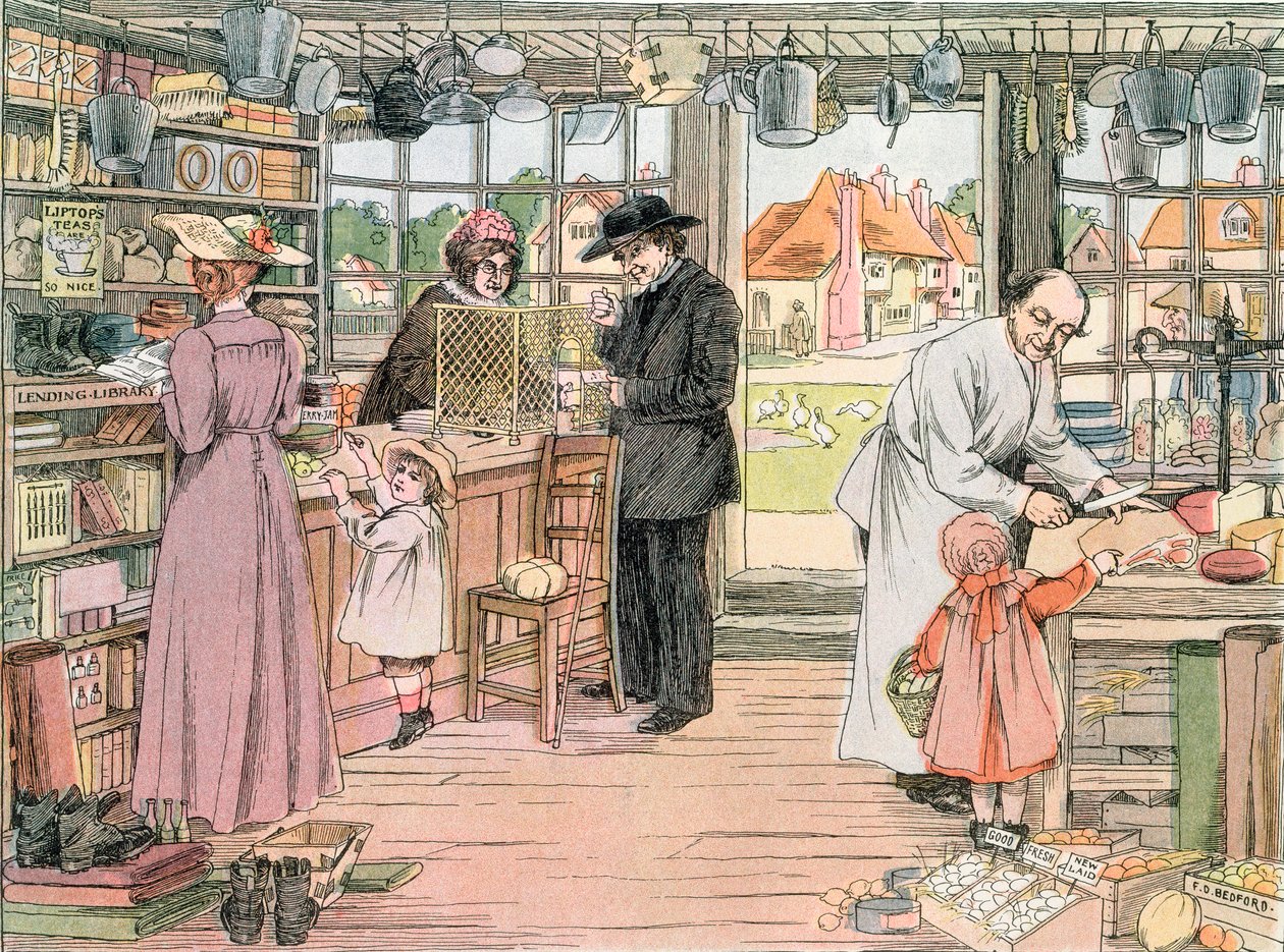 The General Store, 1899. Fra The Book of Shops, 1899 av Francis Donkin Bedford