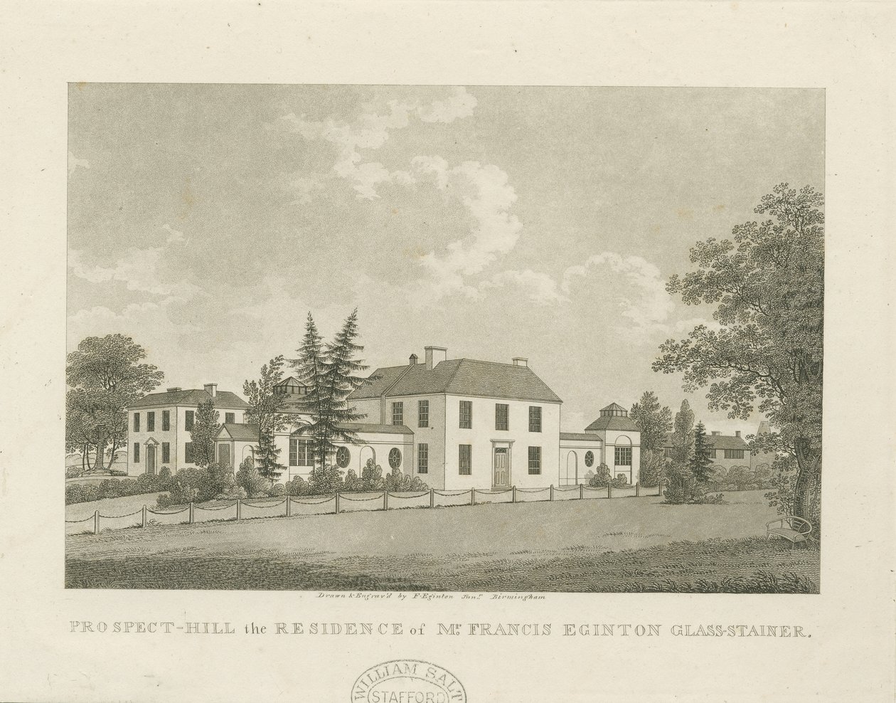 Soho - Francis Egintons hus: akvatintgravering, nd [c 1798] (trykk) av Francis Eginton
