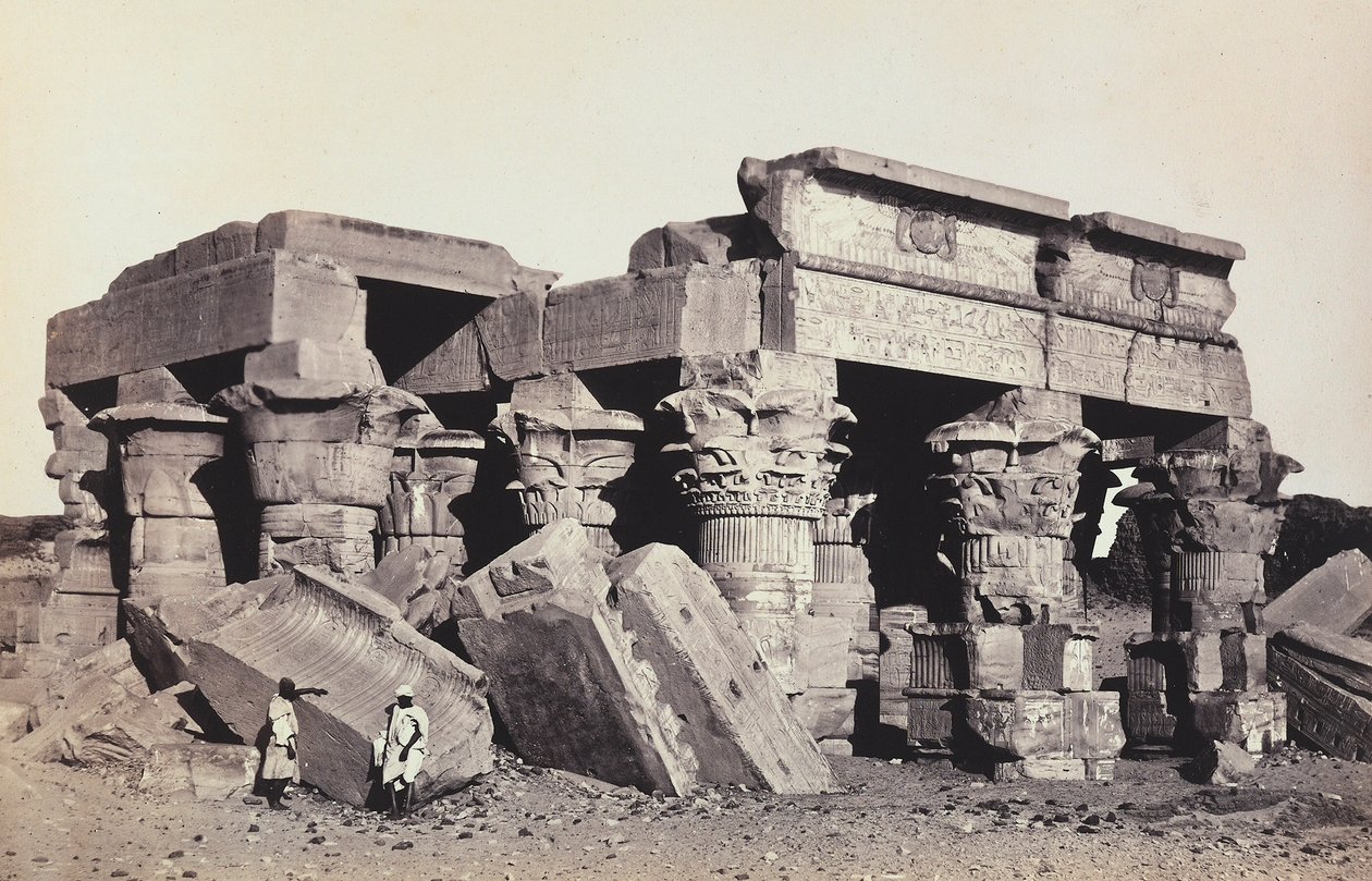 "Egypt og Palestina": ruinene av templet til Sobek og Haroeris fra Kom Ombo, Øvre Egypt av Francis Frith
