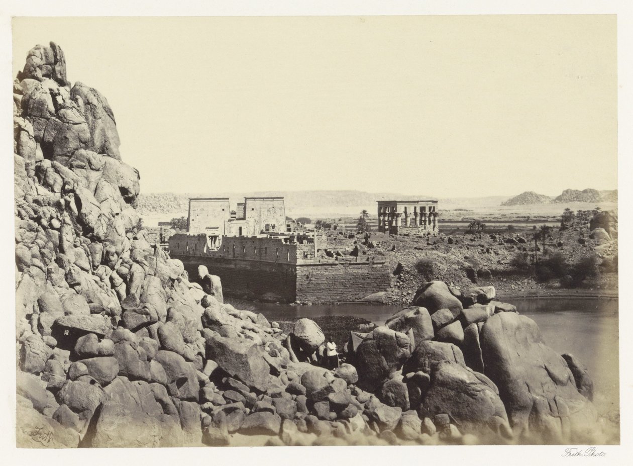 Utsikt over sørsiden av øya Philae Sørenden av øya Philae (tittel på objekt) av Francis Frith