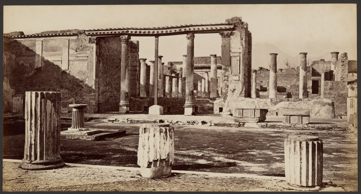Huset med den lille fontenen, Pompeii av Francis Frith