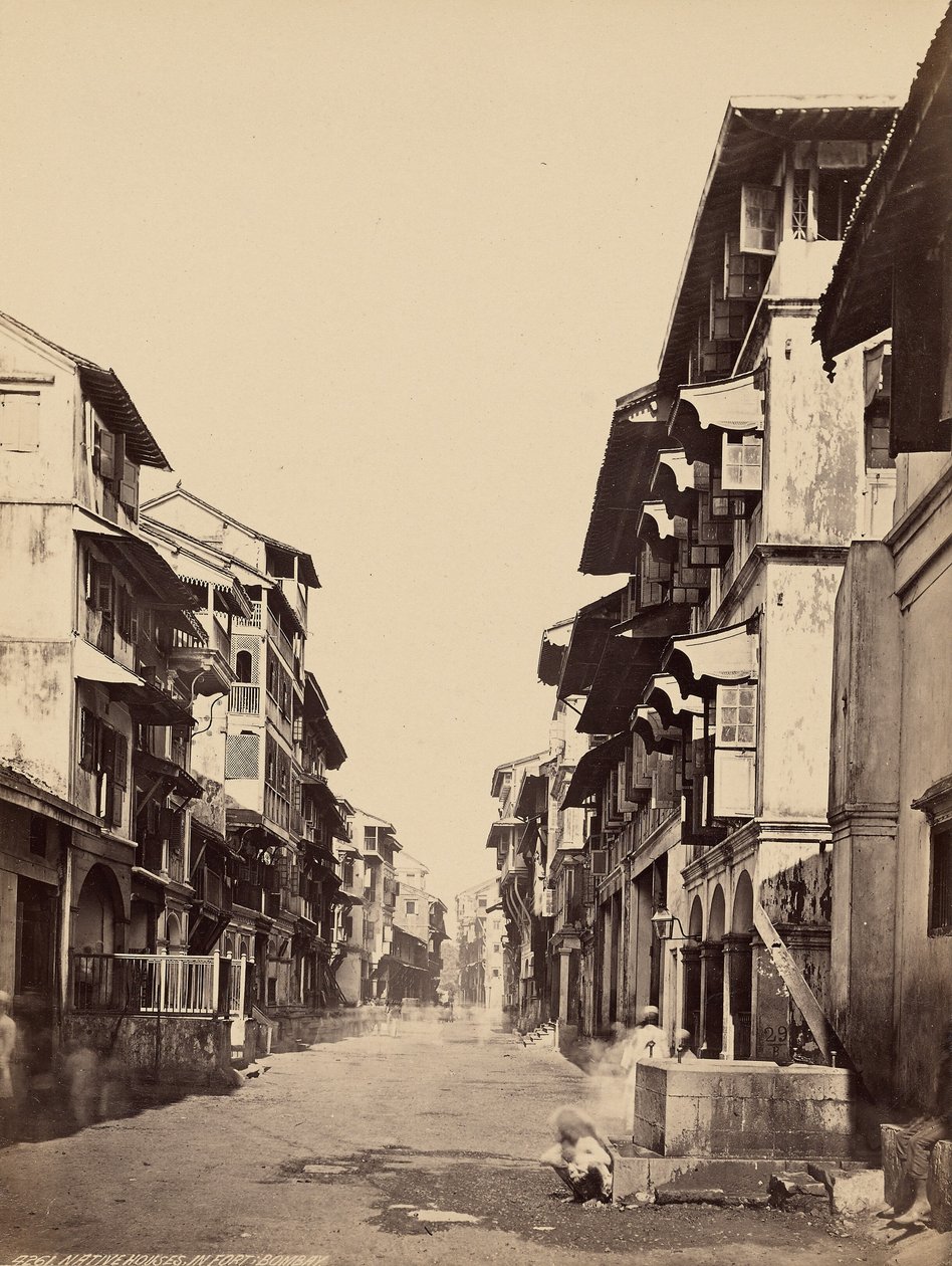 Innfødt bebyggelse i fortet, Bombay av Francis Frith