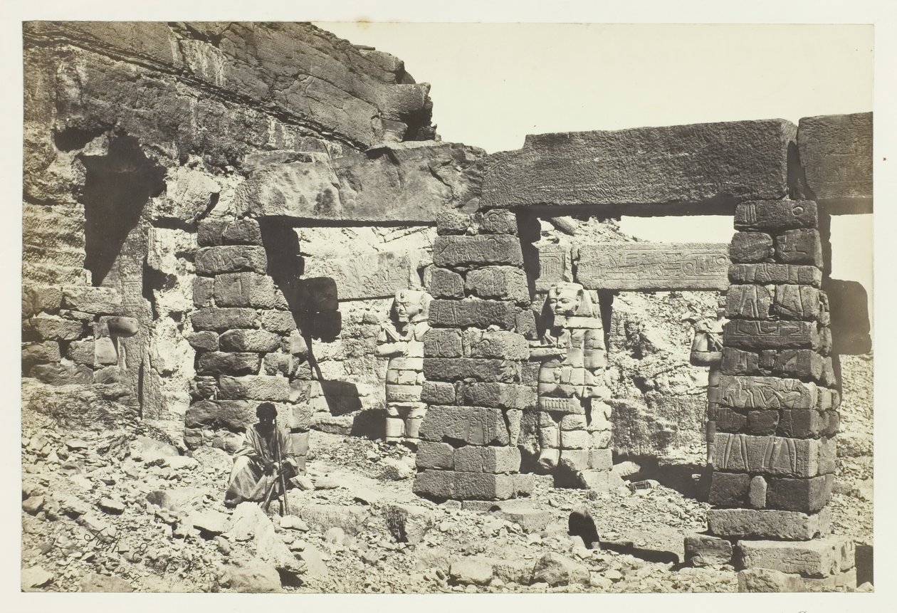 Portiko til tempelet til Cerf Hossayn, Nubia, 1857. av Francis Frith