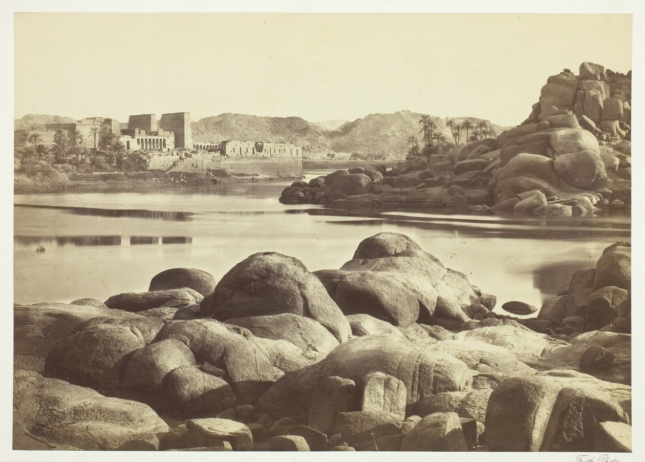 Tilnærmingen til Philae, ca. 1857. av Francis Frith