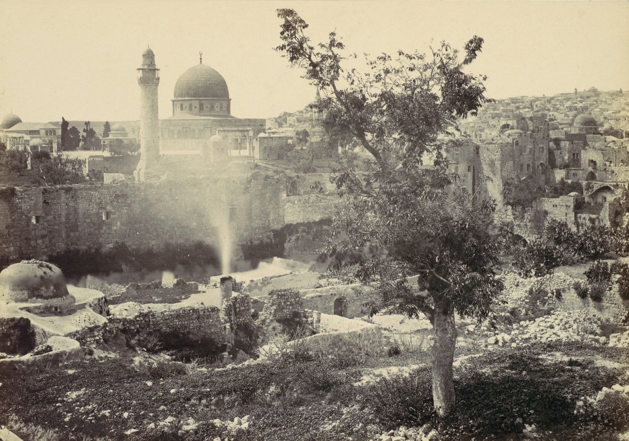 Moskeen i Omar, Jerusalem, 1857. av Francis Frith