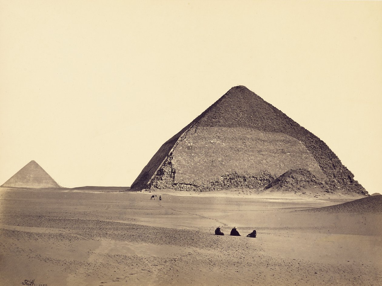 Pyramidene i Dahshur sett fra sørvest av Francis Frith