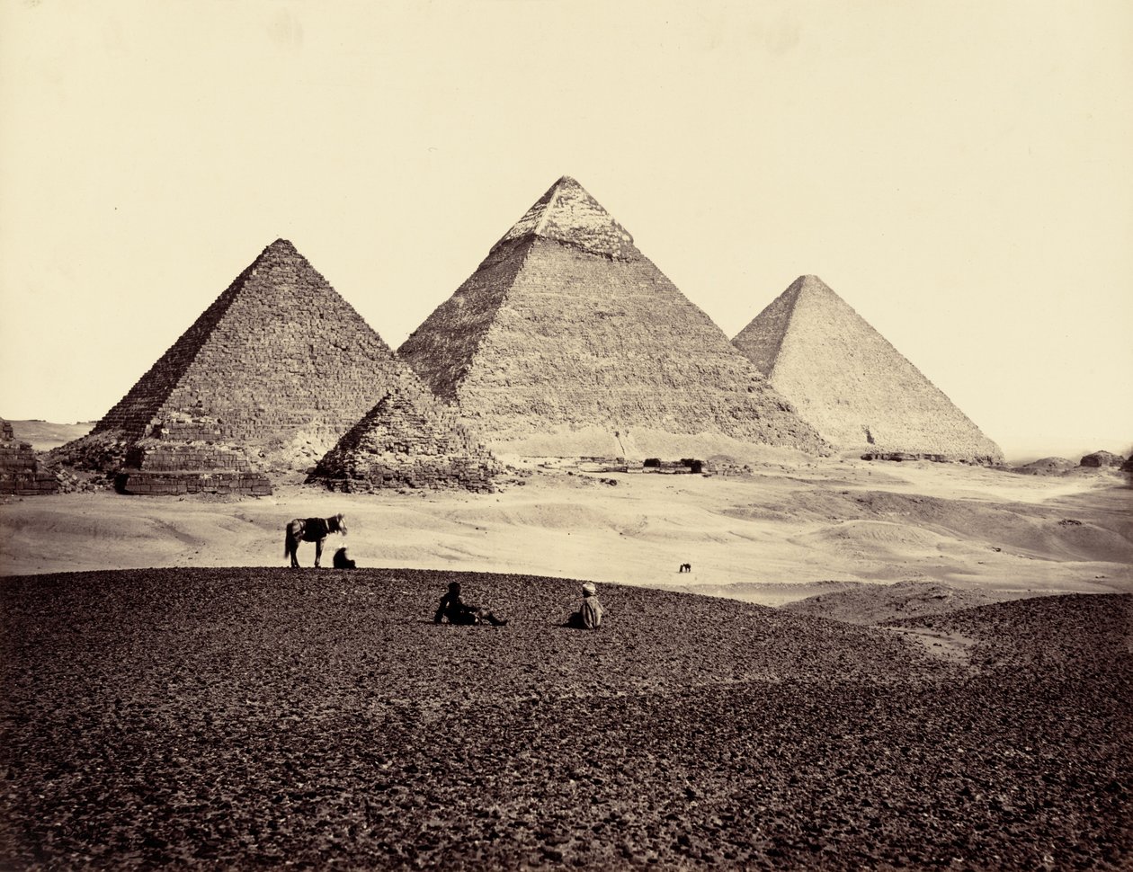 Pyramidene i El-Gizeh, sett fra sørvest av Francis Frith