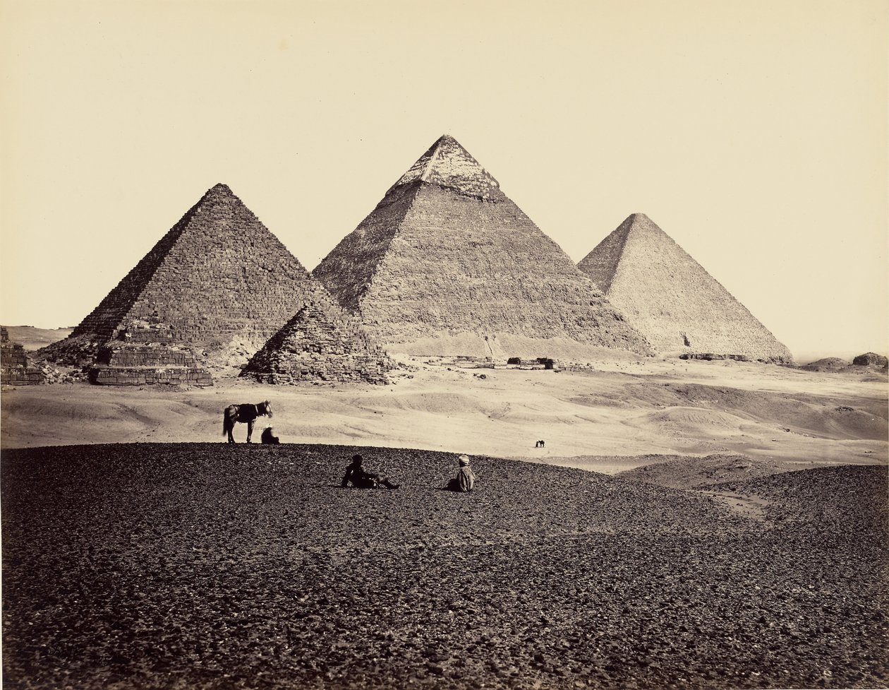 Pyramidene i Giza sett fra sørvest av Francis Frith