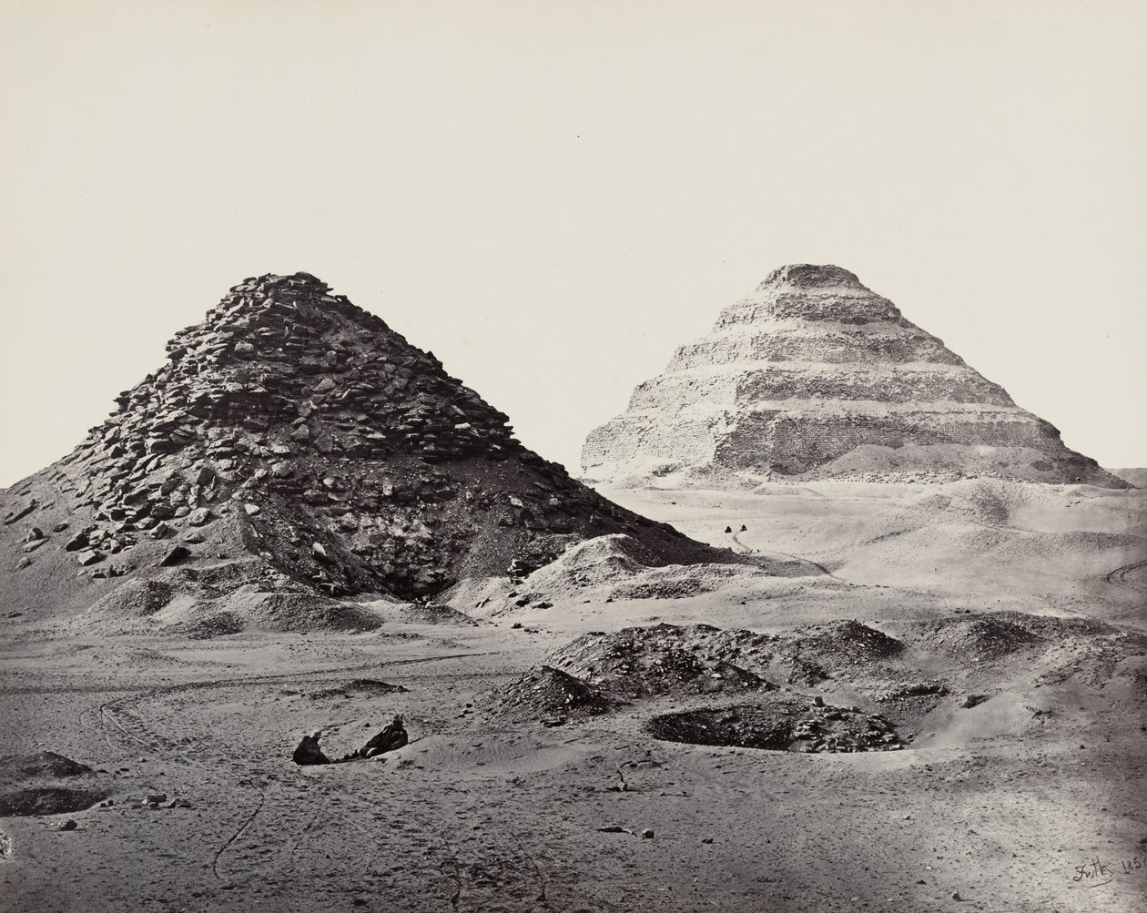 Pyramidene i Saqqara sett fra nordøst av Francis Frith