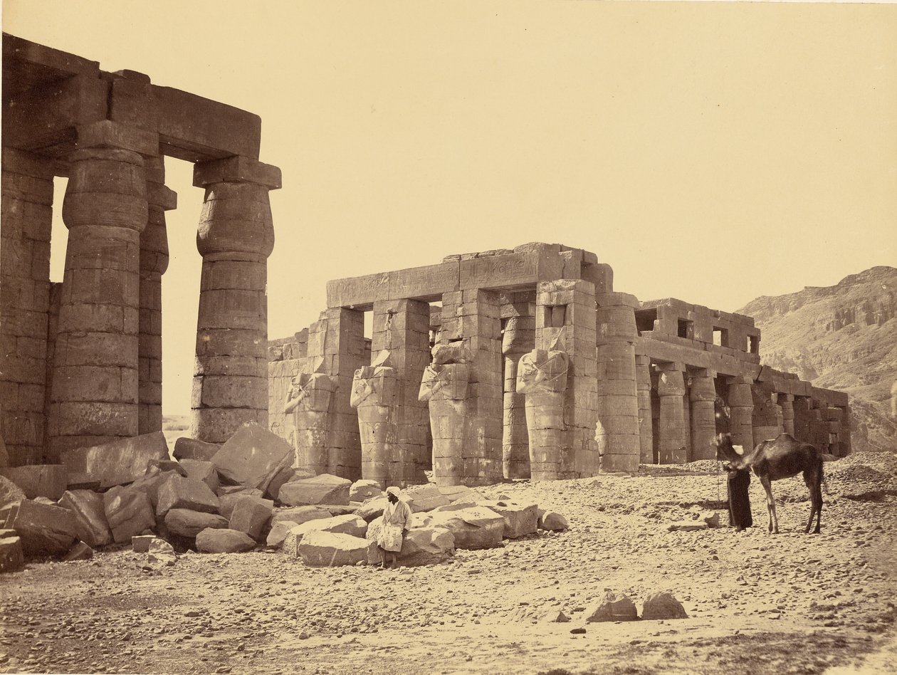 Ramesseum i El-Kurney, Theben, andre utsyn av Francis Frith