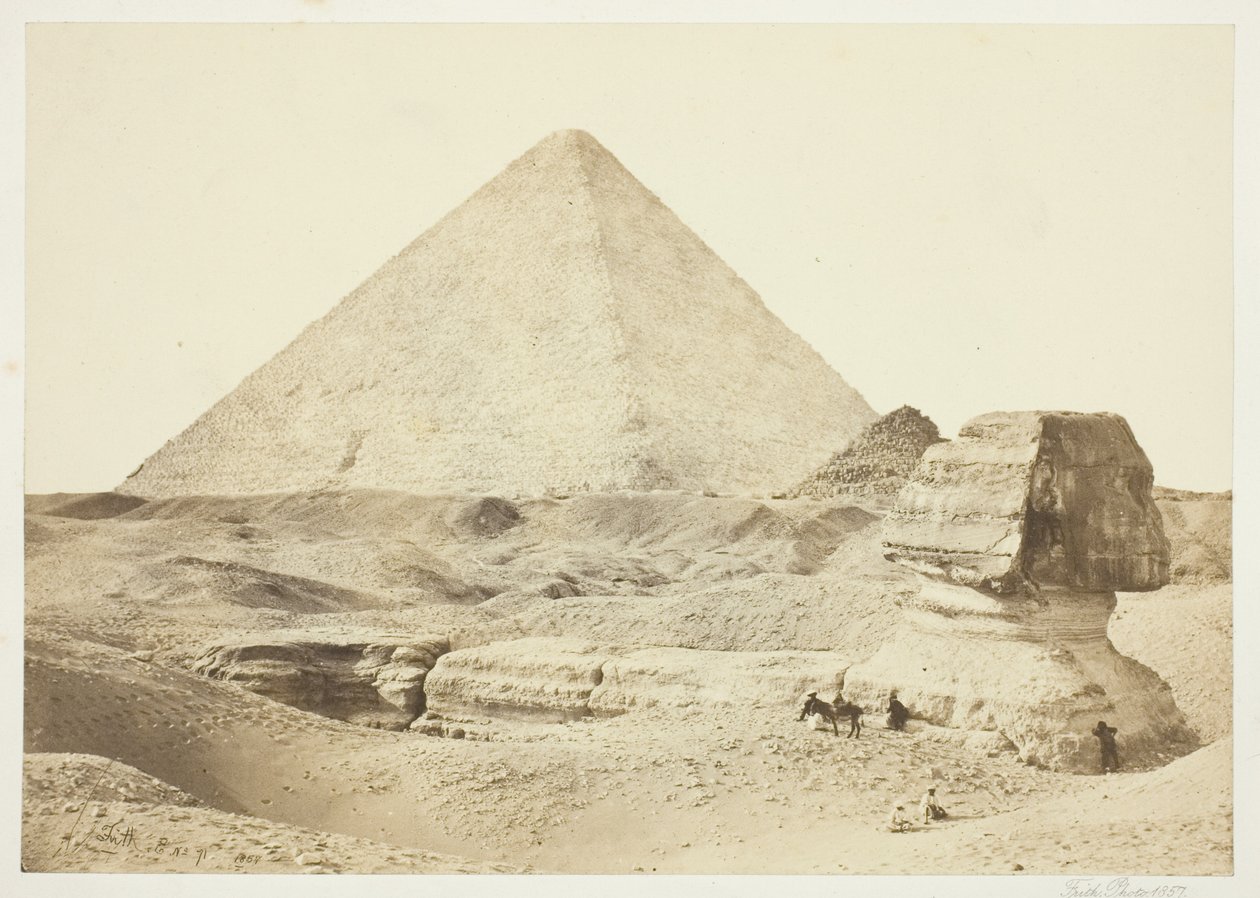 Sphynxen og den store pyramiden av Francis Frith