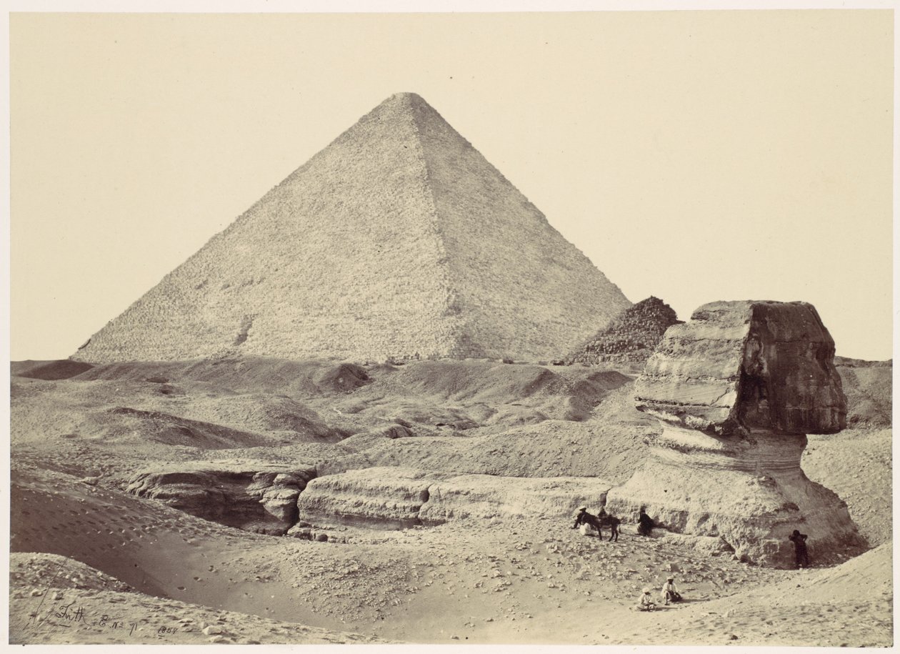 Sfinksen og den store pyramiden, Giza av Francis Frith