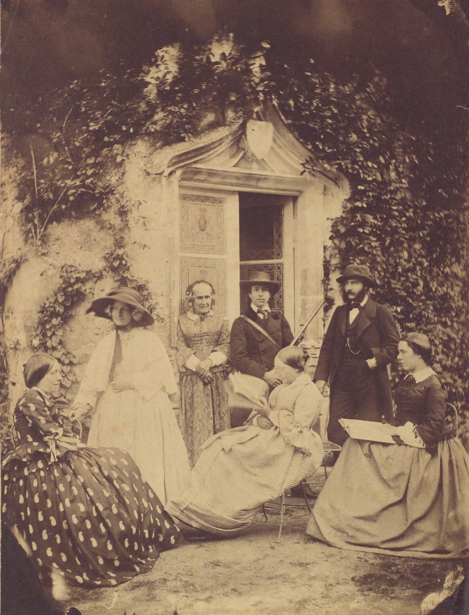 Claudet Family Group, Chateau de la Roche, Amboise, 1856. av Francis George Claudet