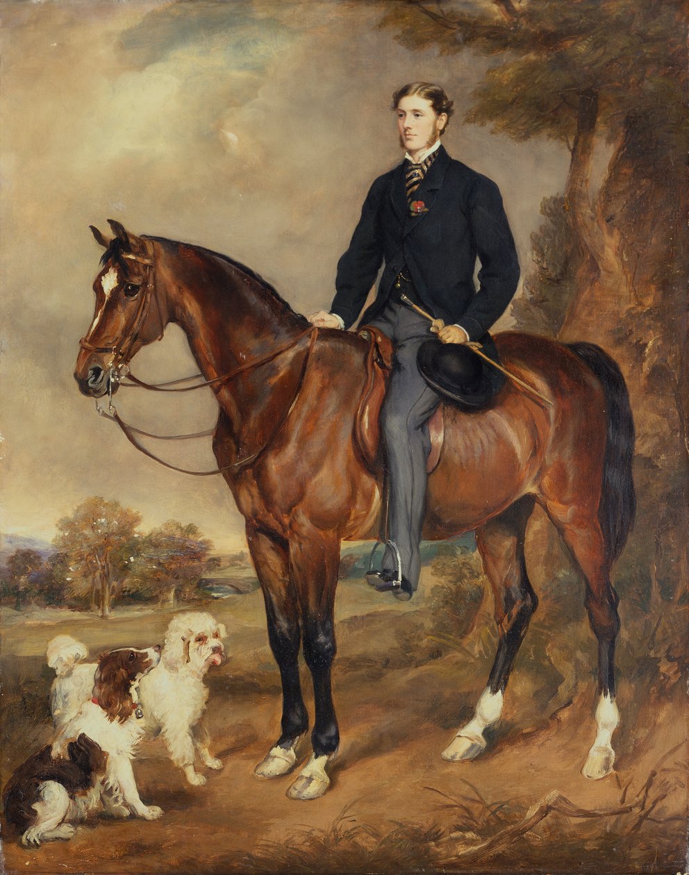 Et ridesportrett av Seymour Sydney Hyde 6. jarl av Harrington (olje på lerret) av Francis Grant