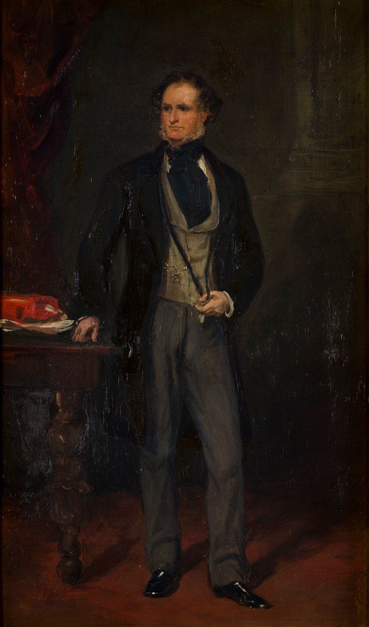 Portrett av Edward Stanley, ca. 14th Earl of Derby, ca. 1820-69 (olje på lerret) av Francis Grant