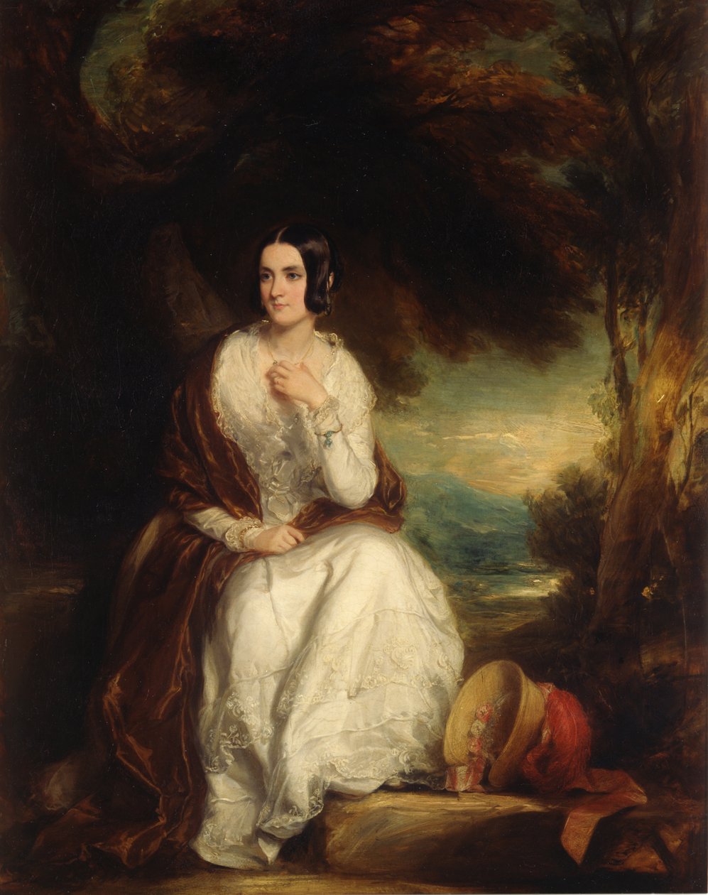 Portrett av Eleanor, kone til den fjerde hertugen av Northumberland, ca. 1844 (olje på lerret) av Francis Grant