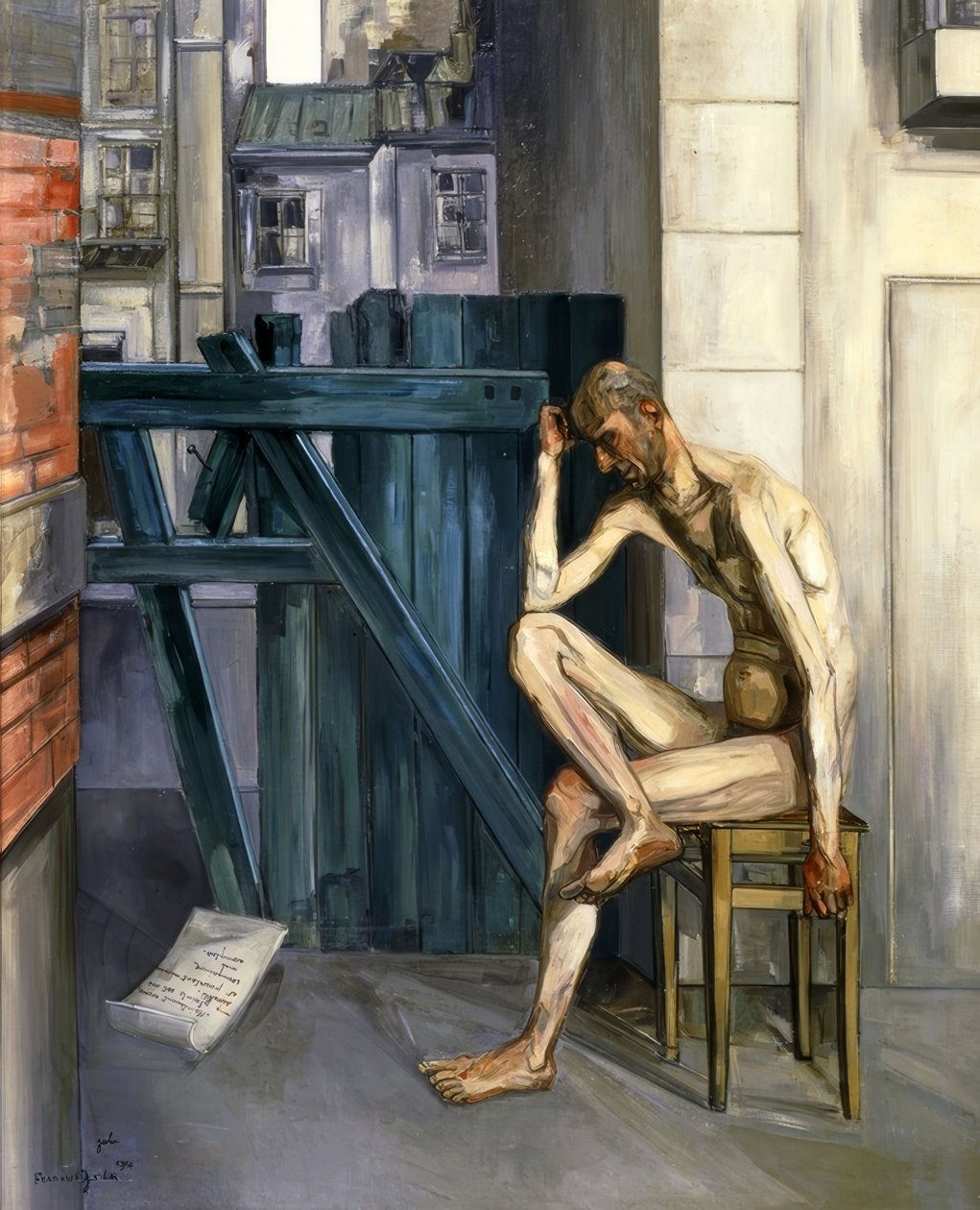 Job, 1944, olje på lerret, 161,9 × 129,9 cm, av Francis Gruber