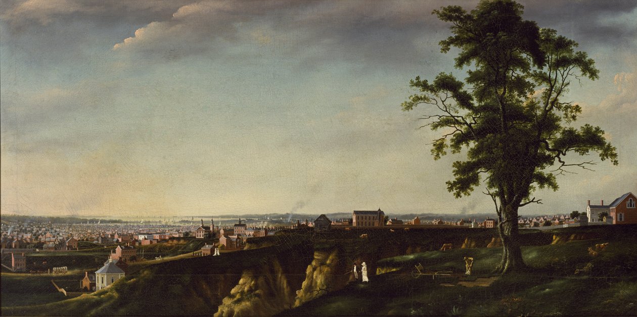 Utsikt over Baltimore fra Chapel Hill, ca. 1803 av Francis Guy