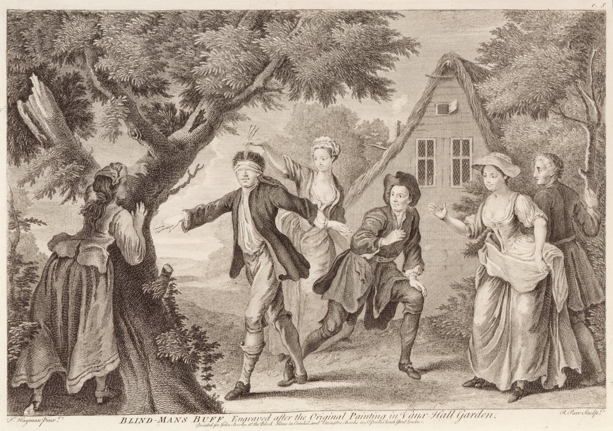 Blind-Mans Buff, gravert av Remi Parr (fl.1723-50) av Francis Hayman