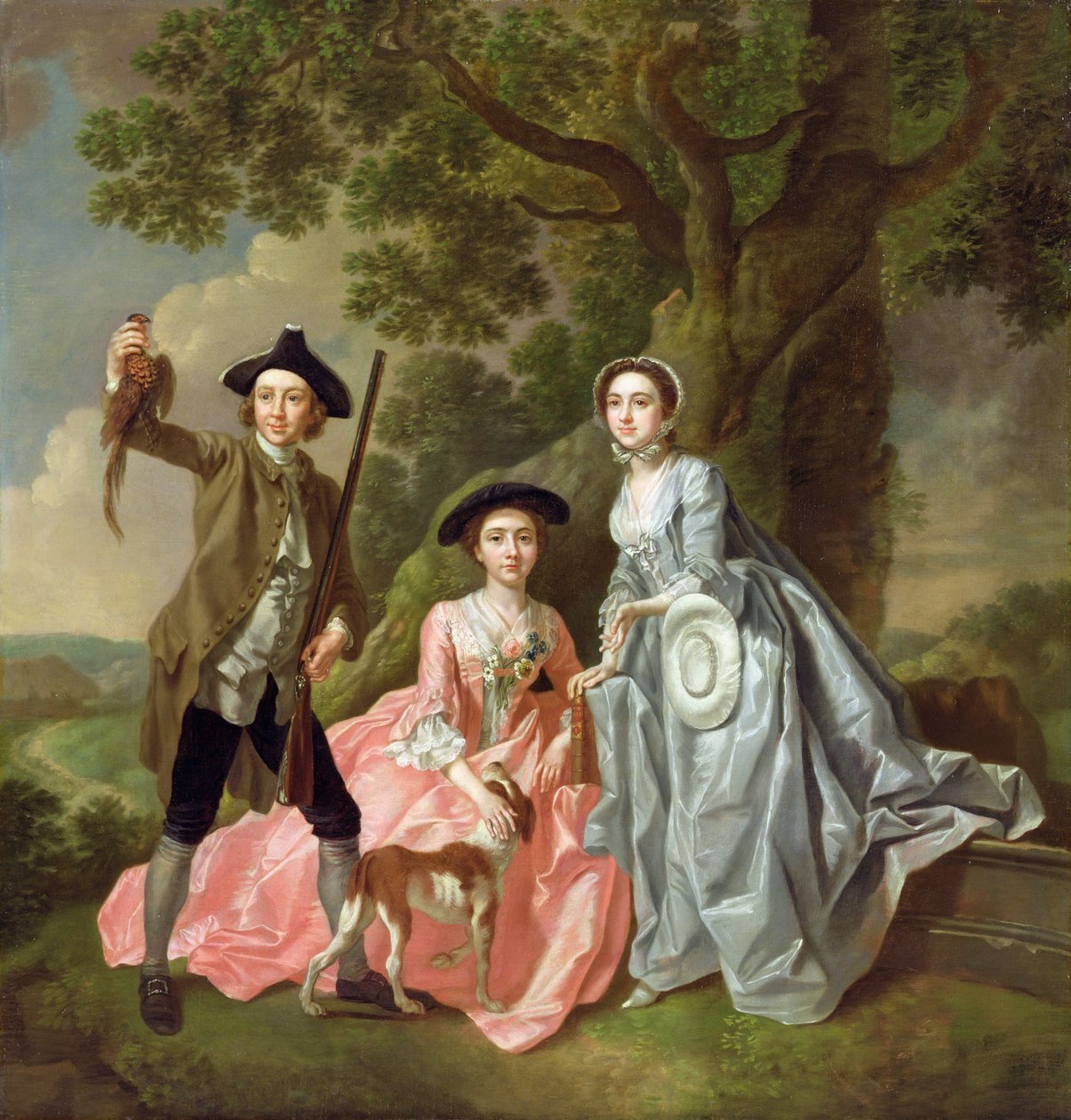 George Rogers med sin kone, Margaret, og hans søster, Margaret Rogers, ca. 1748-50 av Francis Hayman