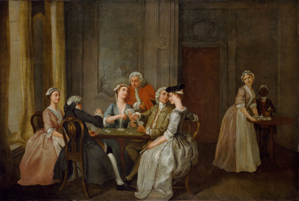 Spiller på Quadrille, 1740-50. av Francis Hayman