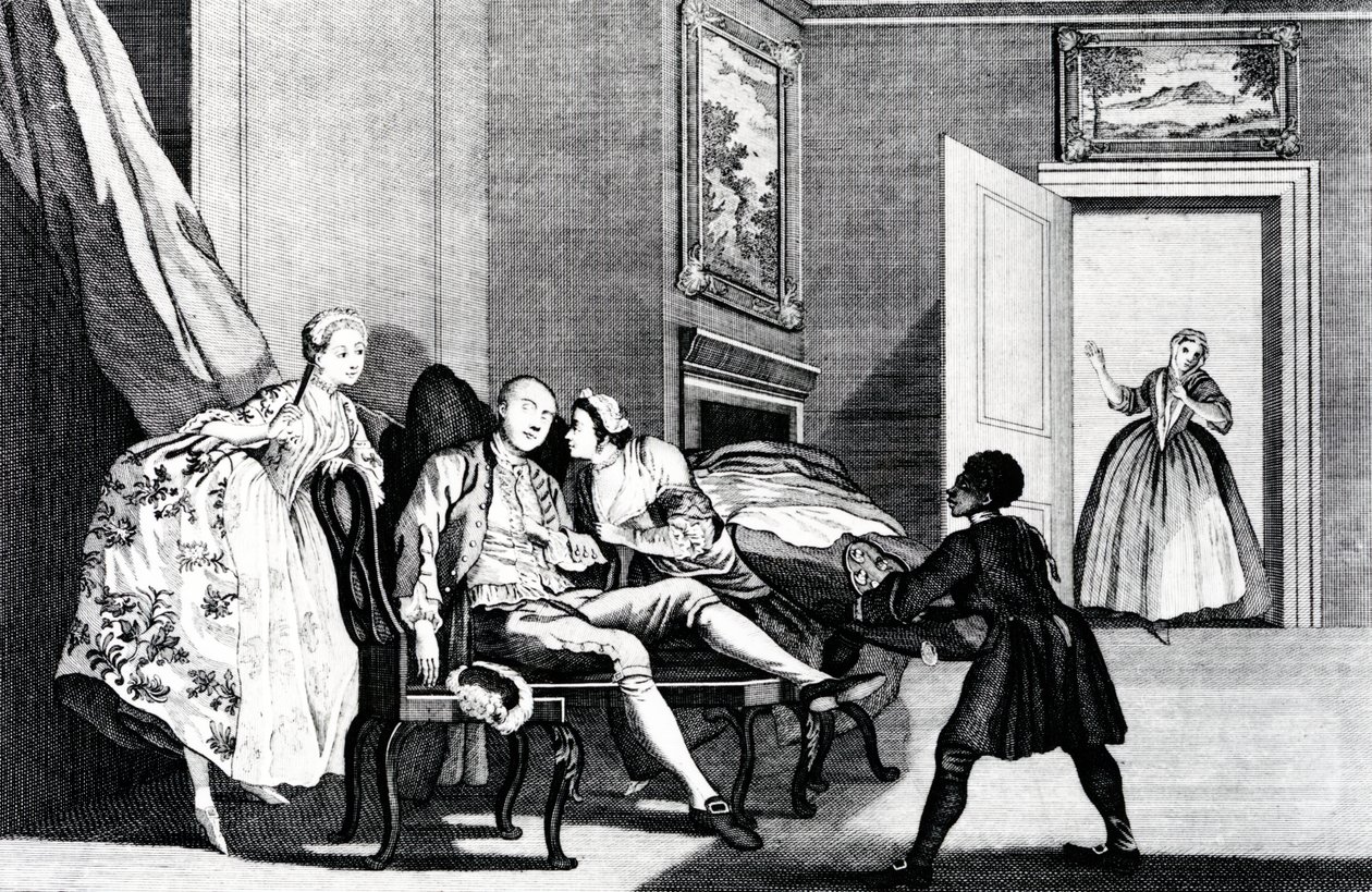 Stjeler et kyss, ca 1743 av Francis Hayman