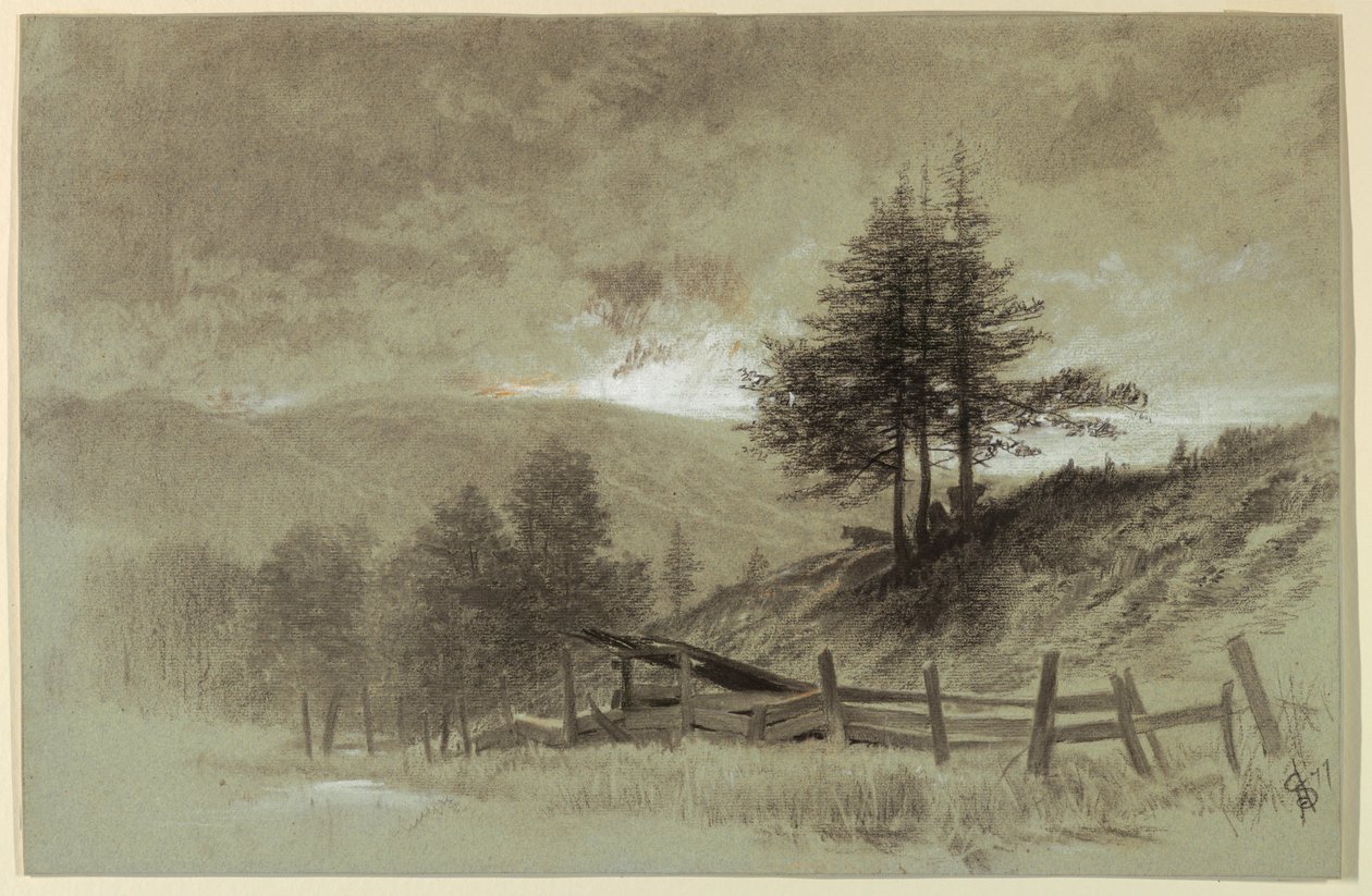 Felt med jernbanegjerde av Francis Hopkinson Smith