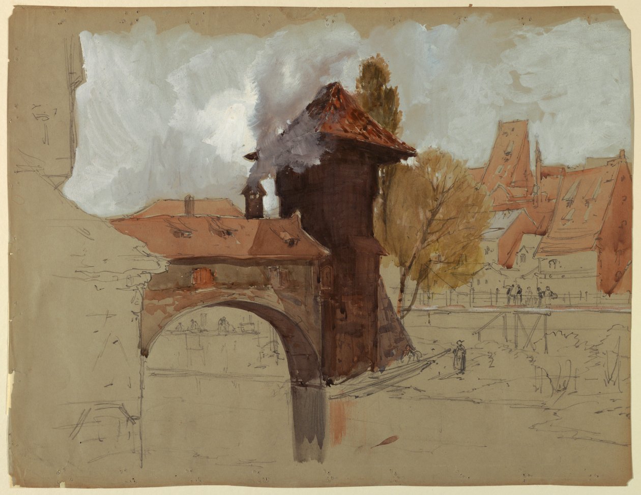 Studie av bro og kanal av Francis Hopkinson Smith