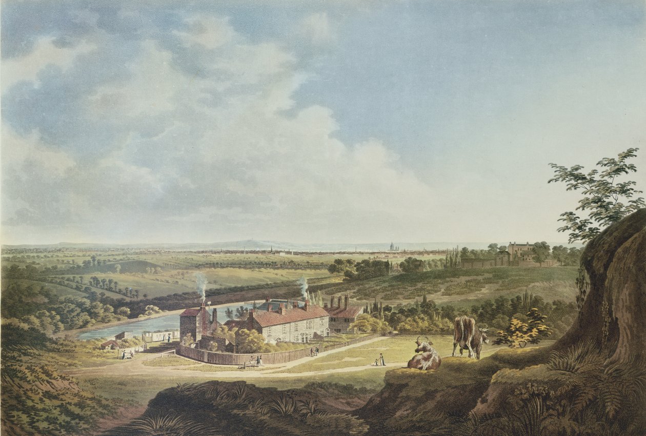 En utsikt over Hampstead Heath ser mot London, 1804 av Francis James Sarjent