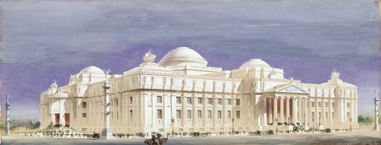 Design for Brooklyn Museum of Art, 1893 (wc med penn og blekk på papir) av Francis L.V. Hoppin