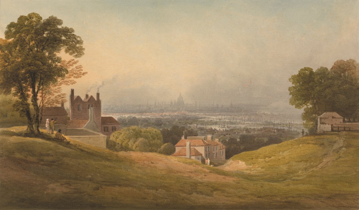 London fra Blackheath av Francis Nicholson