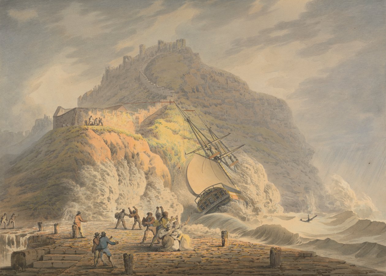 Scarborough: Forlis ved foten av Castle Cliff av Francis Nicholson
