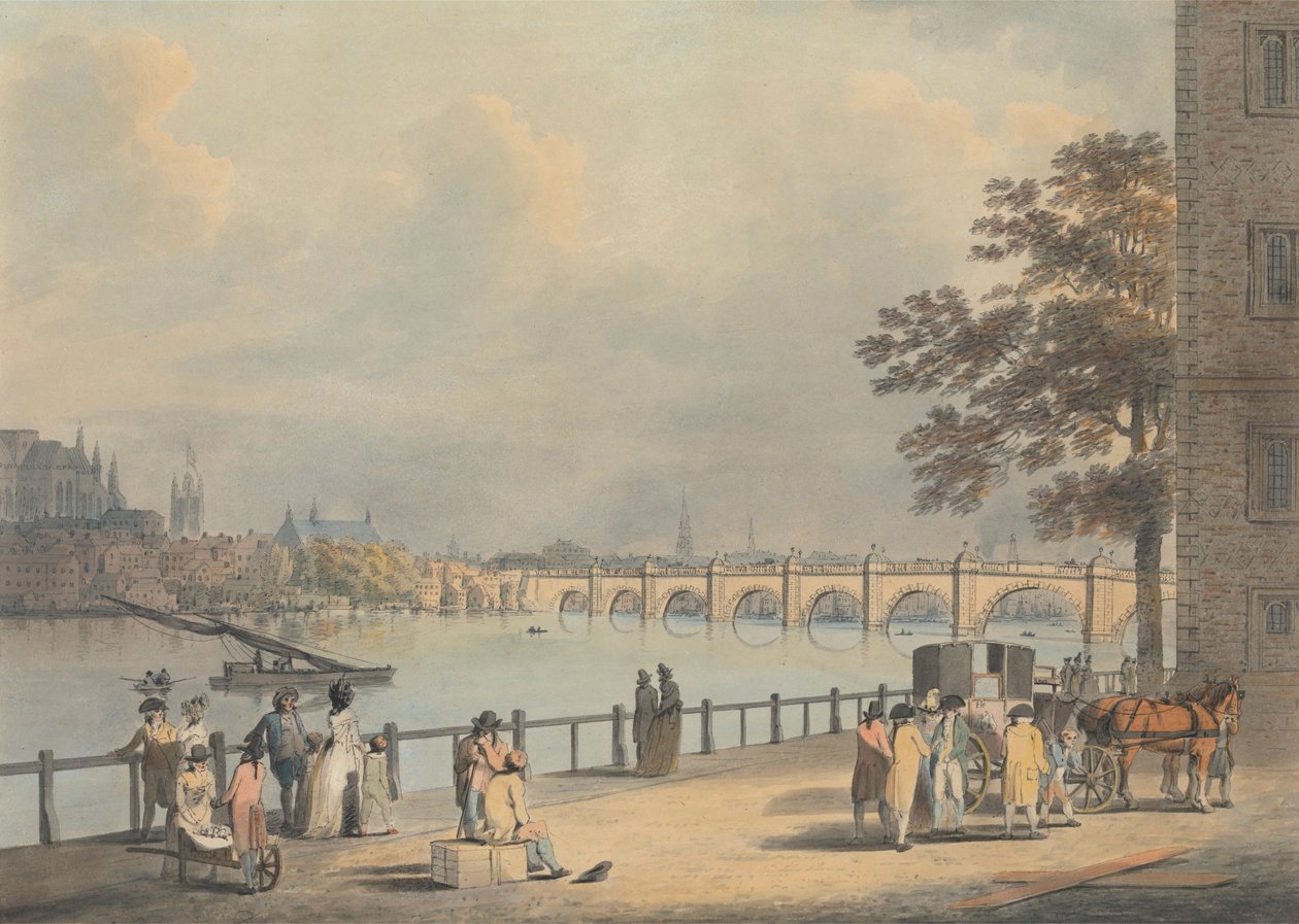 Westminster fra South Bank av Francis Nicholson