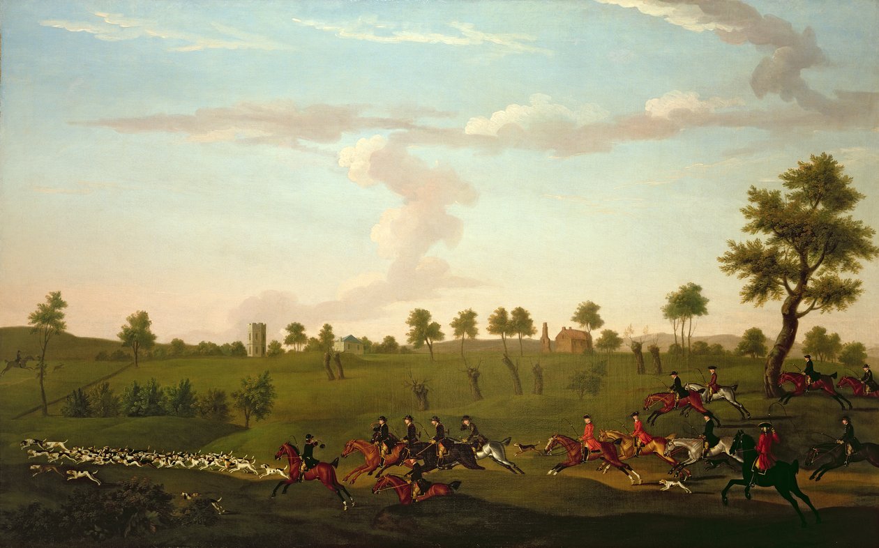 Jaktscene: Full Cry, ca. 1755-60 (olje på lerret) av Francis Sartorius