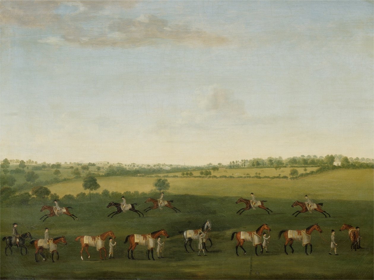 Sir Charles Warre Malets String of Racehorses at Exercise (olje på lerret) av Francis Sartorius