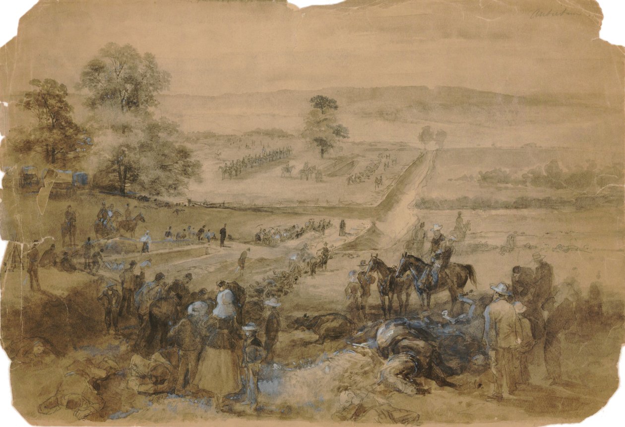 Begravelsesdetalj etter slaget ved Antietam av Francis Schell