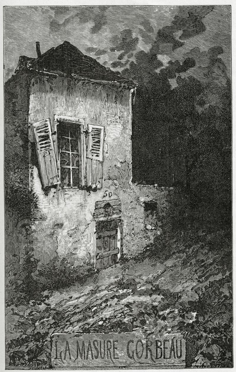 La Masure Gorbeau, 1800-tallet (bw-gravering) av Francis & Scott, Henry Fowke