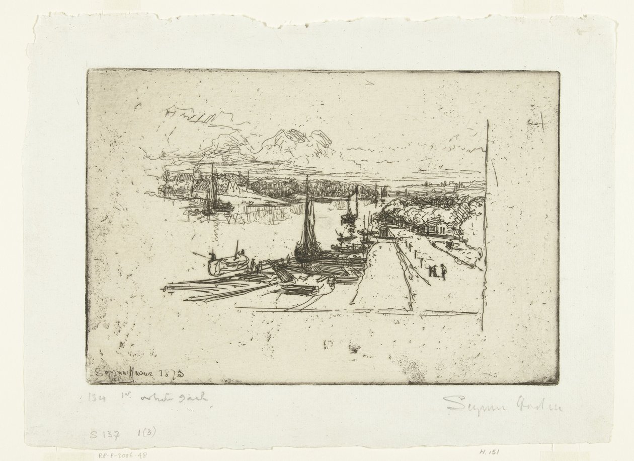 Amstel fra Amstelhotel Amstel II av Francis Seymour Haden (Sir) (signed by artist)