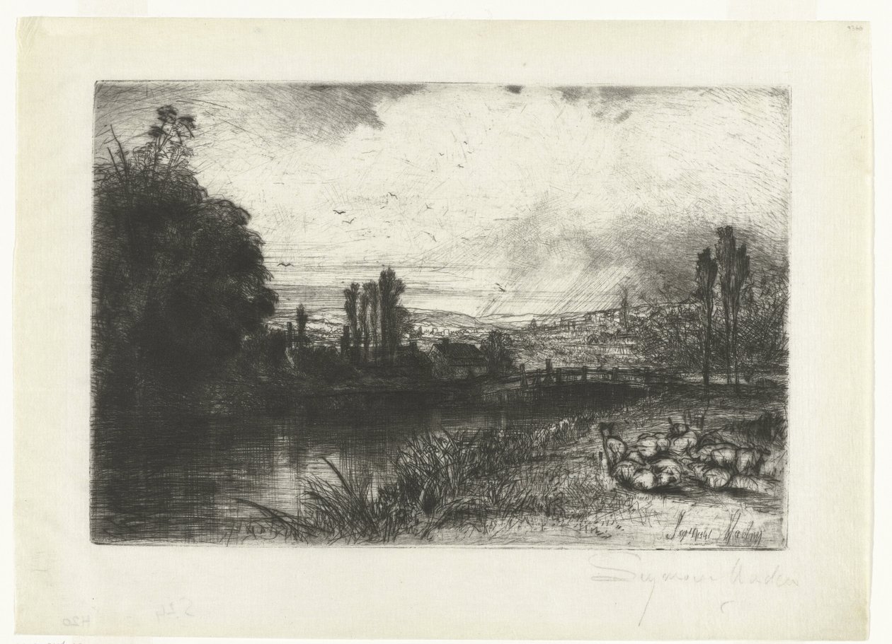 Elveprøven På testen av Francis Seymour Haden (Sir) (signed by artist)