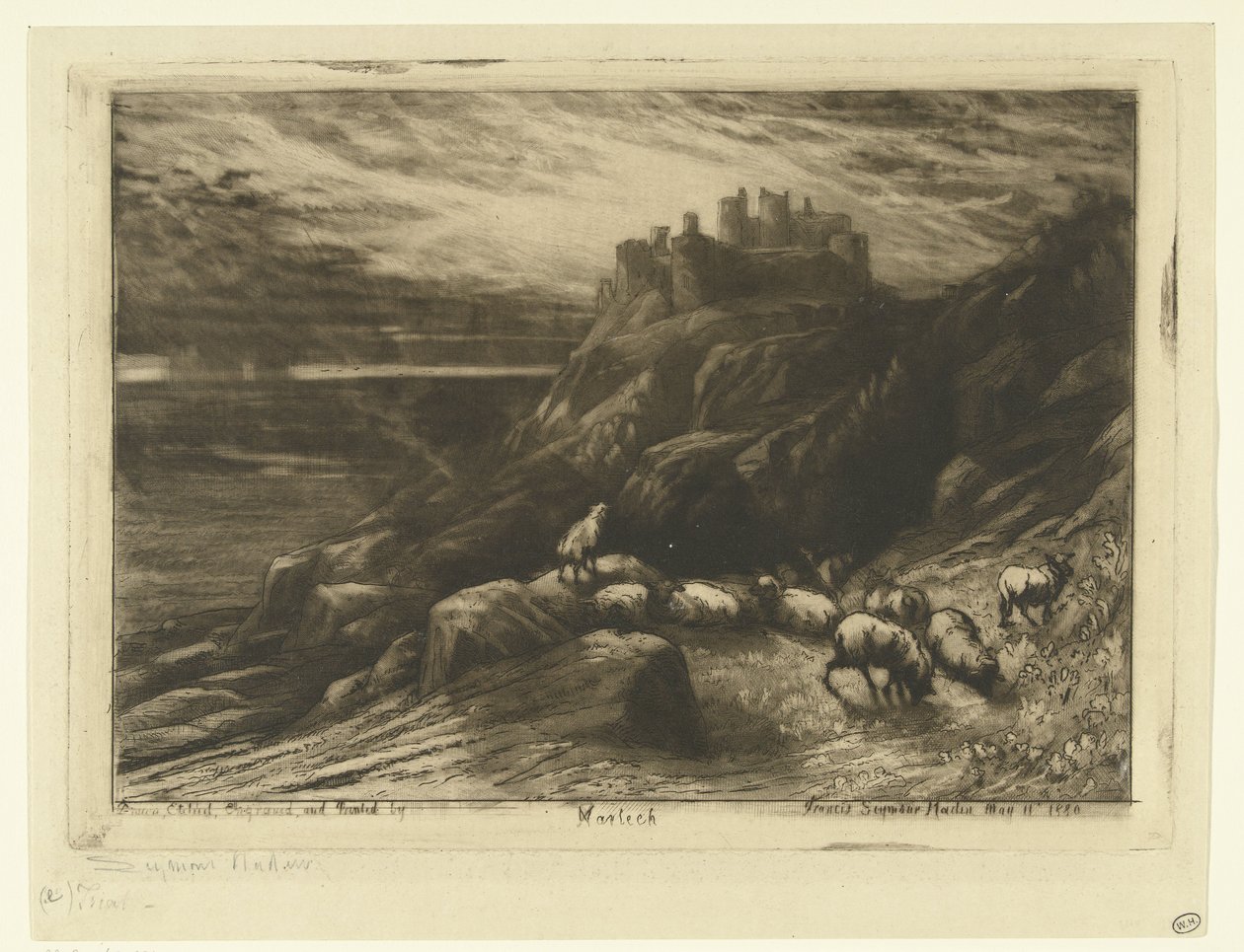 Harlech Castle i Wales Harlech (tittel på objekt) av Francis Seymour Haden (Sir) (signed by artist)