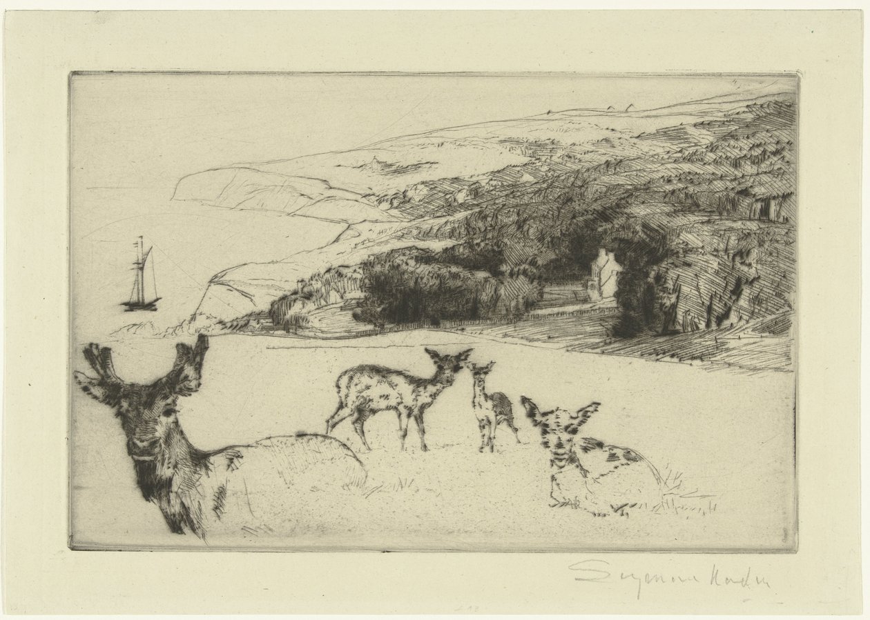 Newton Manor av Francis Seymour Haden (Sir) (signed by artist)