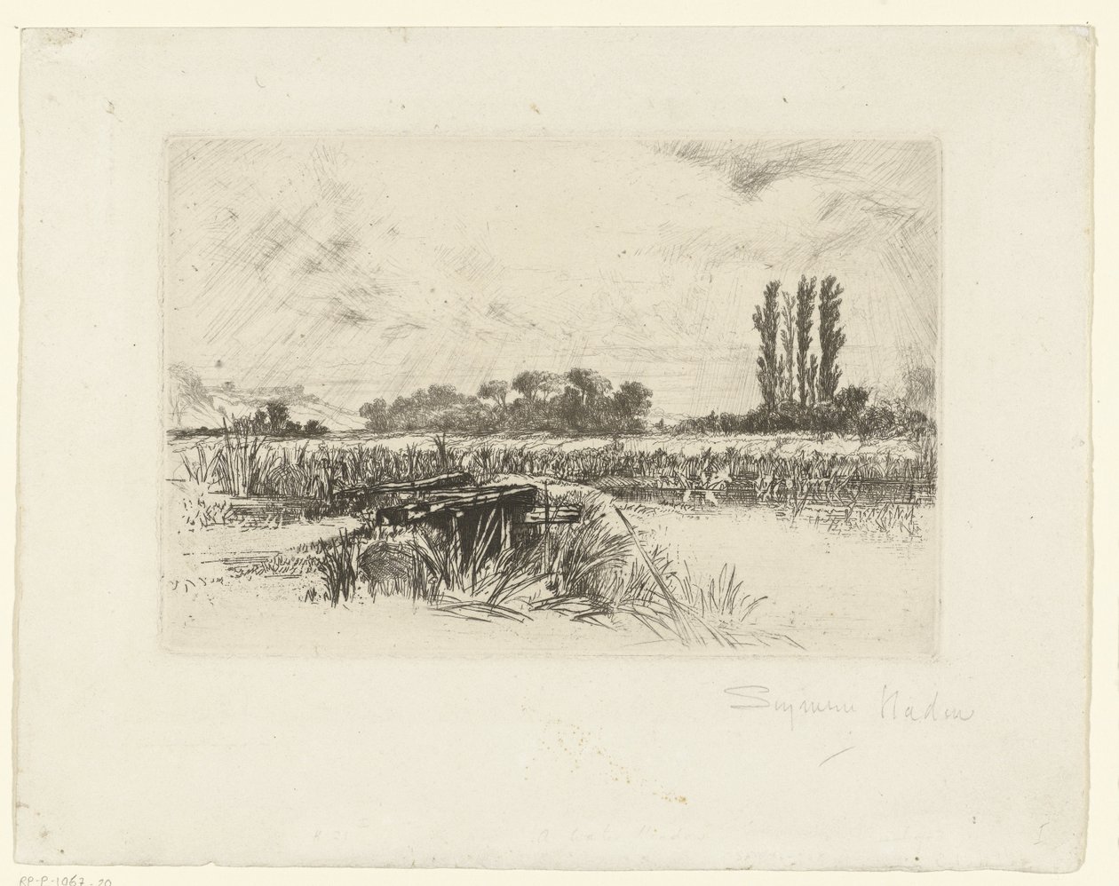 Flommark En vannetg av Francis Seymour Haden (Sir) (signed by artist)